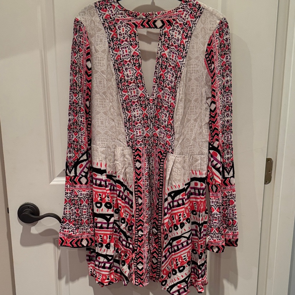 Free People Multicolor Abstract Print Dress